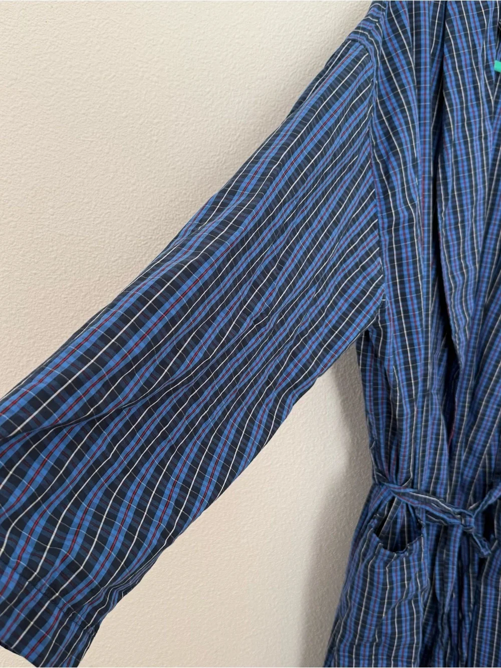 Polo Ralph Lauren Men's Classic Plaid Woven Cotton Robe L/XL Blue Lightweight